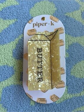 Piper Yellow Pearl 'BUTTER' Party Butter Dish - Decorative Home Party Accent